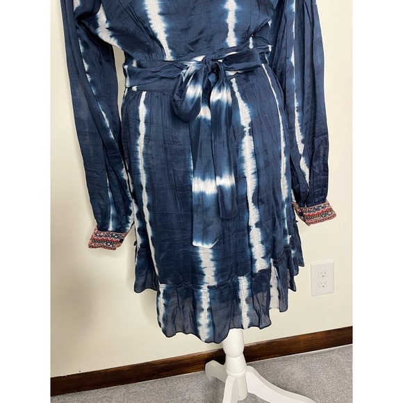 Anthropologie Verb by Pallavi Singhee Blue White Tie Dye Dress size Medium - Picture 11 of 14